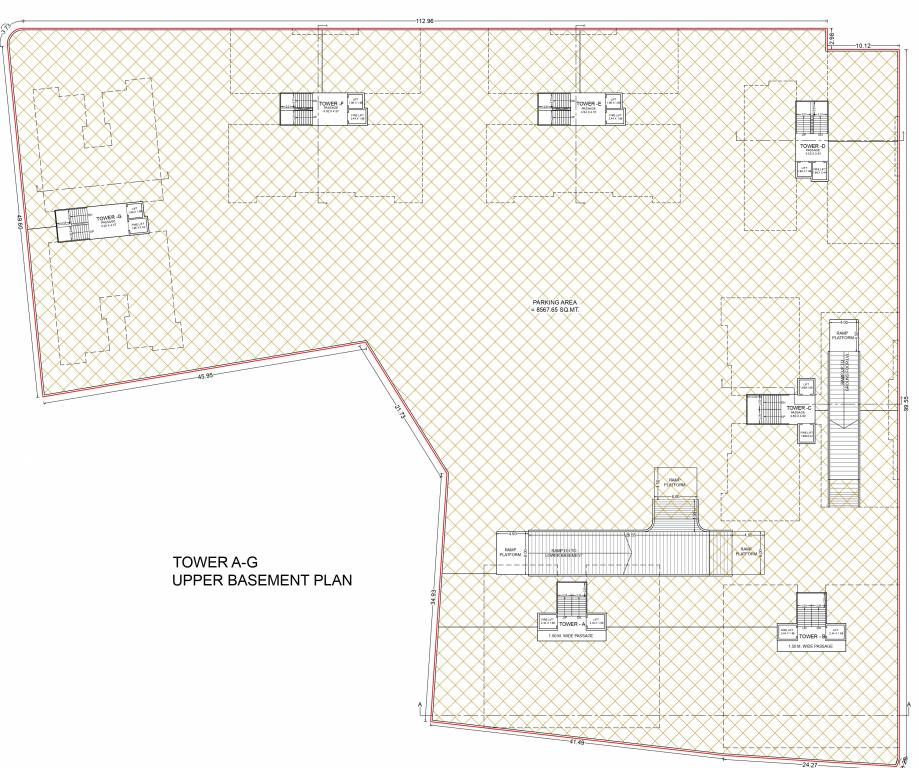 samanvay anantam A To G Upper Basement Cluster Plan