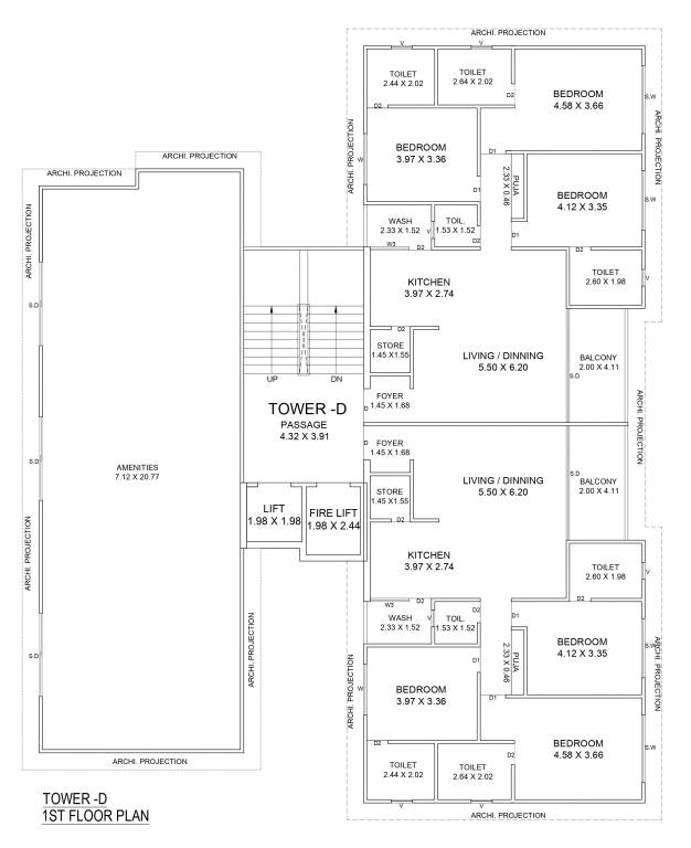 samanvay anantam D First Floor Cluster Plan