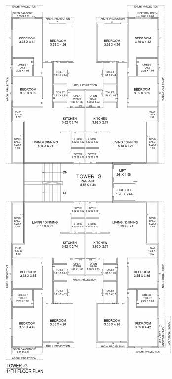 samanvay anantam G Cluster Plan For 14th Floor