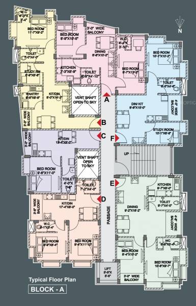  gitasree-apartment Block A Cluster Plan from 1st to 4th Floor