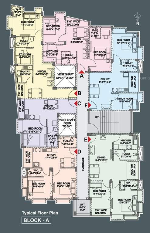  gitasree apartment Block A Cluster Plan from 1st to 4th Floor