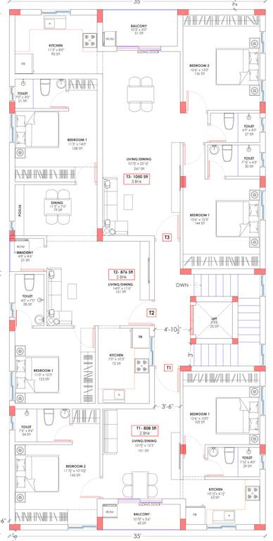  royal garden Royal Garden Cluster Plan for 3rd Floor