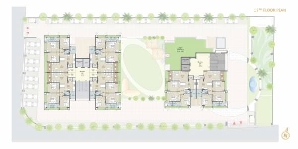 nandini-skyview Block A, Block B Cluster Plan for 13th Floor