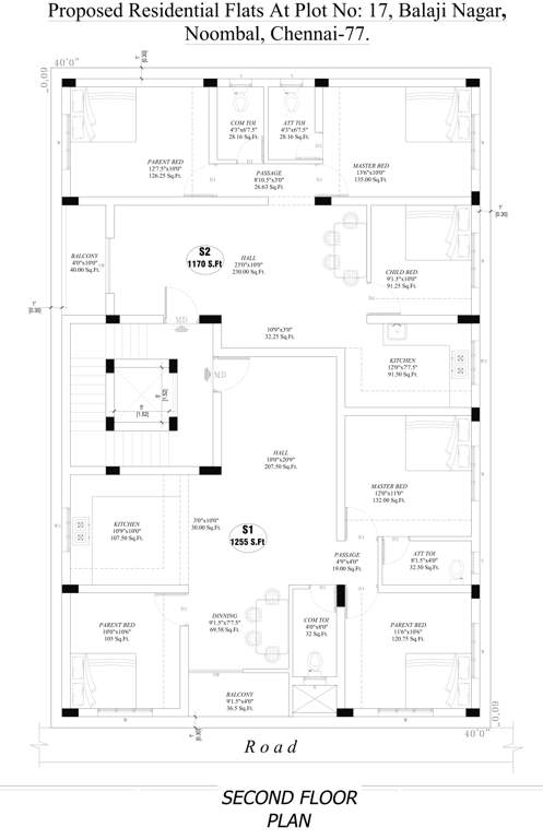  kamacthi appartments Kamacthi Appartments Cluster Plan for 2nd Floor