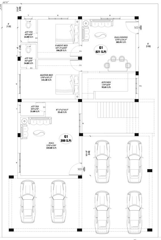  royal apartment Royal Apartment Cluster Plan For Ground Floor