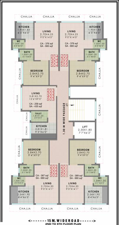 pushp Pushp Cluster Plan from 2nd to 5th Floor