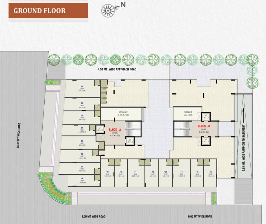  dev green Block A And Block B Cluster Plan for ground Floor