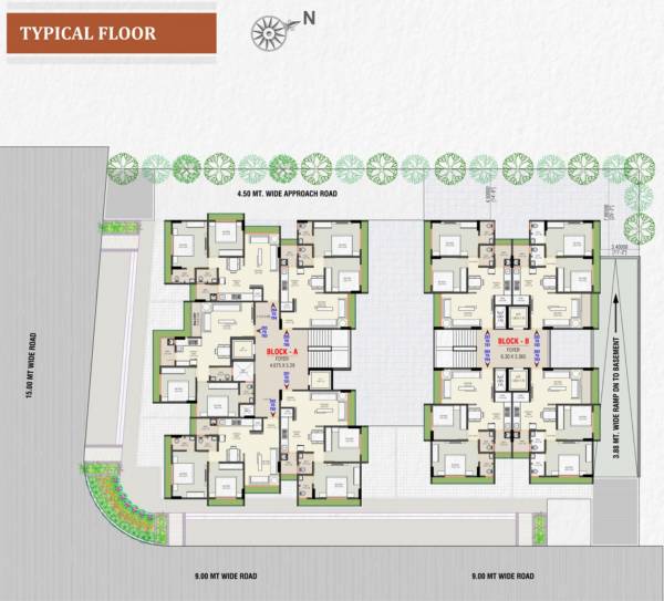  dev-green Block A And Block B Cluster Plan from 1st to 7th Floor