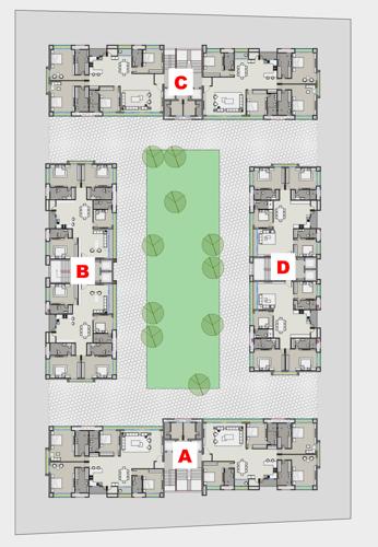  bblossom-the-presidency Block A,B,C & DCluster Plan from 1st to 12th Floor