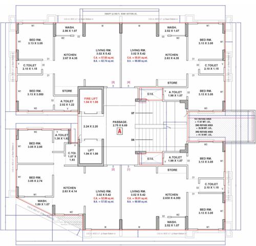 Block A Cluster Plan From 1st To 14th Floor navkar-heights Block A Cluster Plan From 1st To 14th Floor