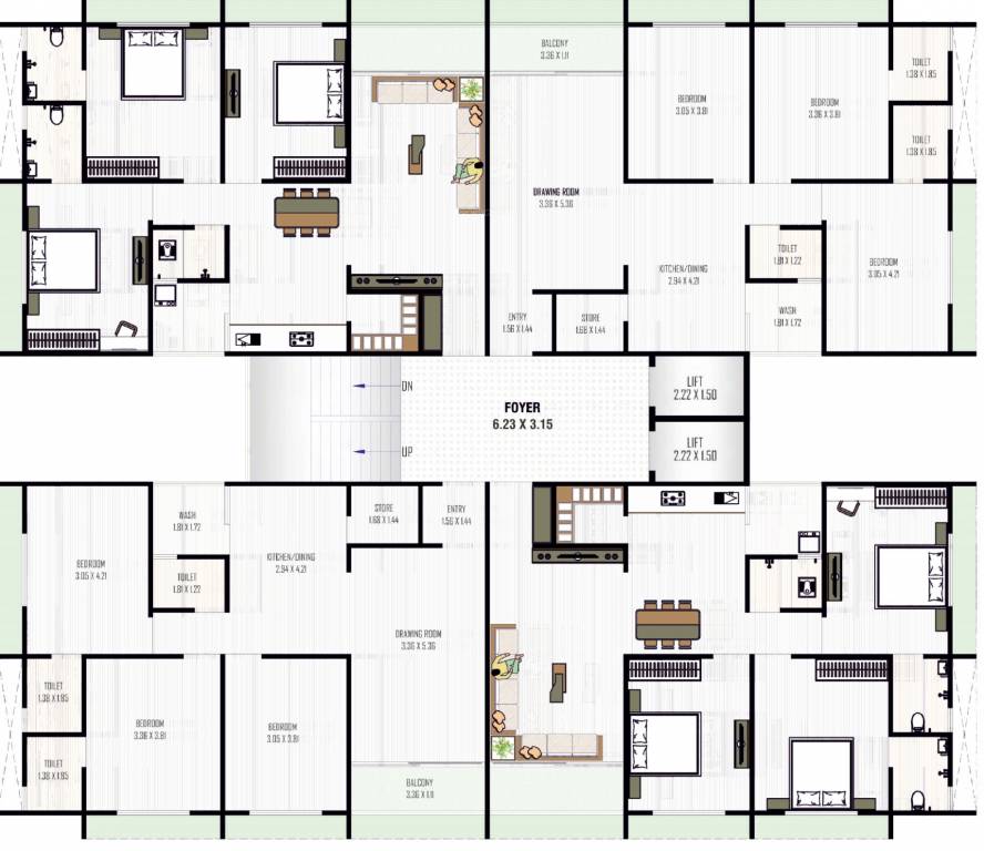  lemon tree Block C Cluster Plan From 1st To 7th Floor