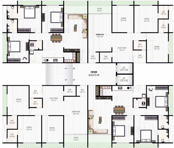  lemon-tree Block D Cluster Plan From 1st To 7th Floor