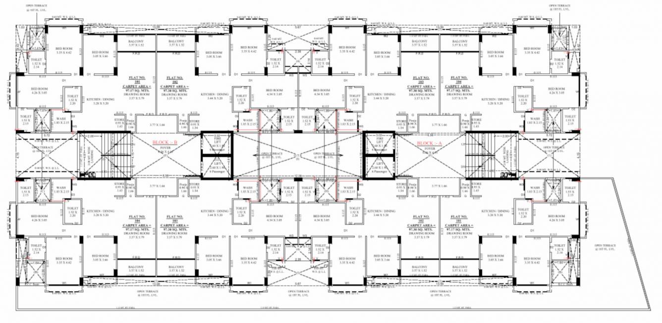  blue bell Block A & B Cluster Plan for 1st Floor