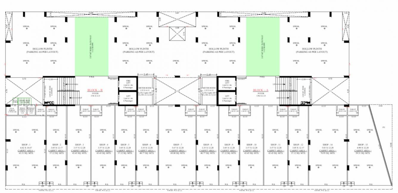  blue bell Block A & B Ground Floor Cluster Plan