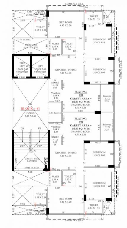  blue bell Block G Cluster Plan for 1st Floor