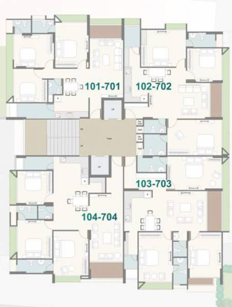  skyline Skyline Cluster Plan For Typical Floor