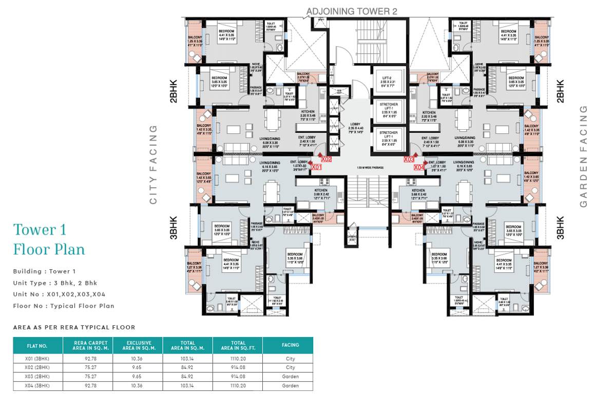 emerald waters Tower 1 Oceana Cluster Plan for Typical Floor