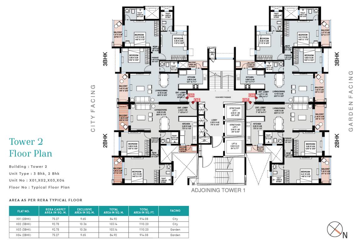 emerald waters Tower 2 Tropicana Cluster Plan for Typical Floor