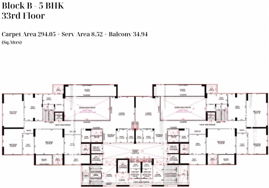  360 B Cluster Plan For 33th Floor