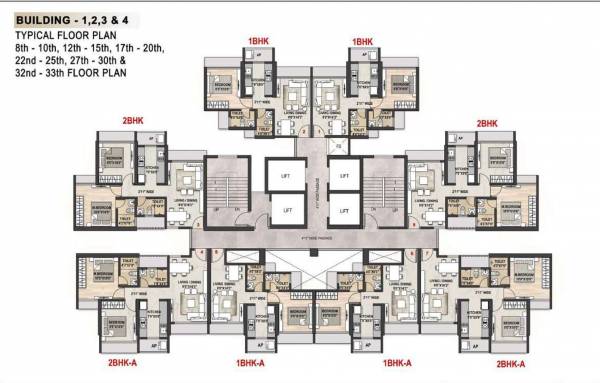  sai-proviso-atlantis Tower 1 Cluster Plan for Typical Floor