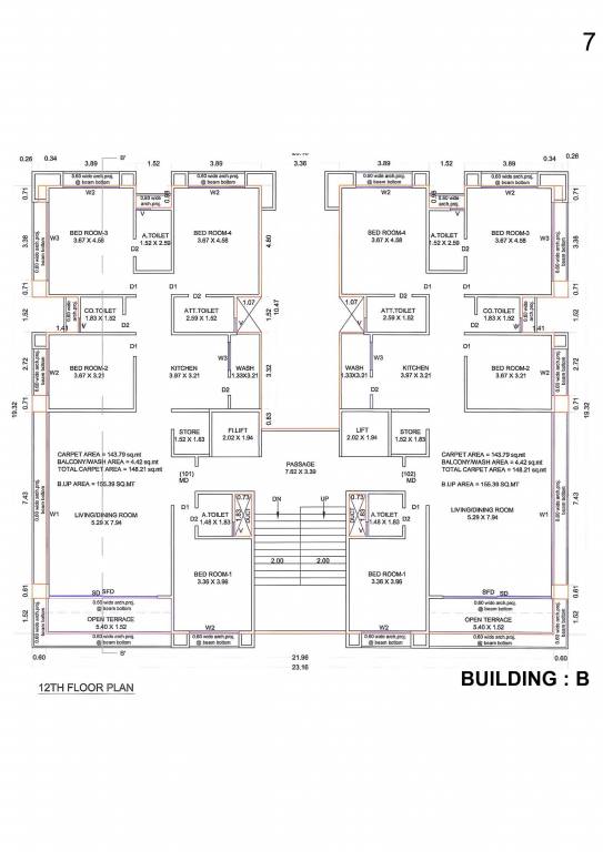  optima Block B Cluster Plan for 12th Floor
