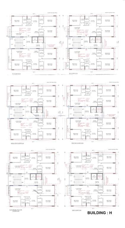 freedom towers H Cluster Plan from 1st to 13th Floor