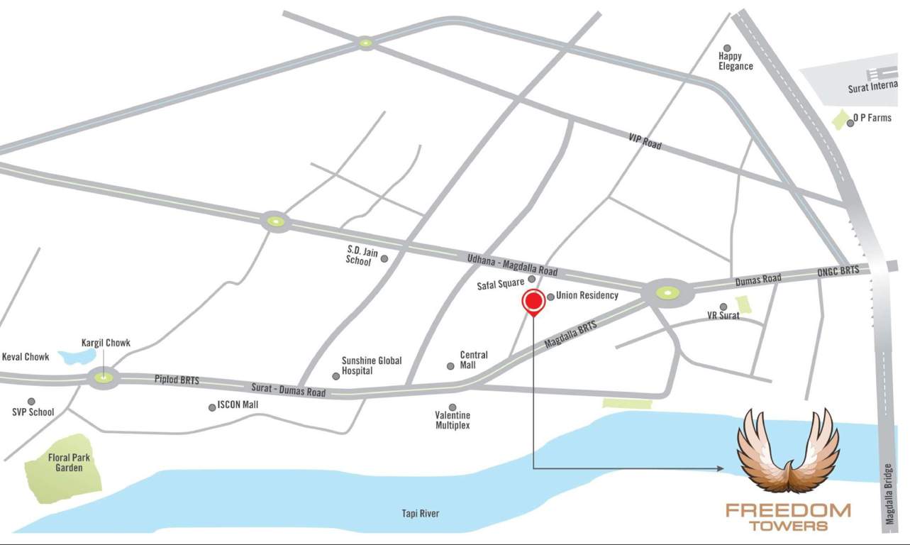 freedom towers Location Plan