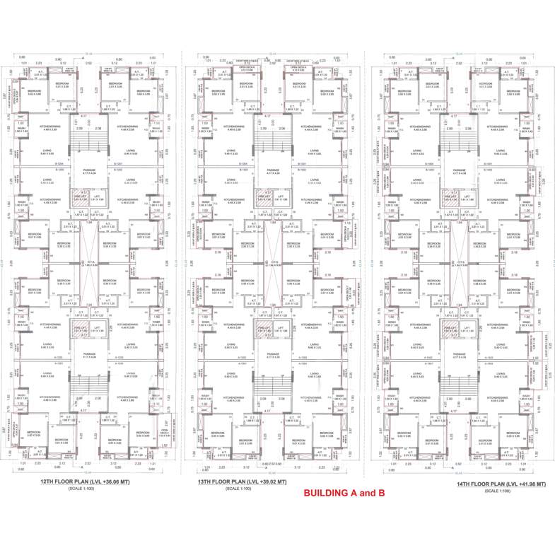  nilgiri heights Block A And B Cluster Plan from 12th to 14th Floor