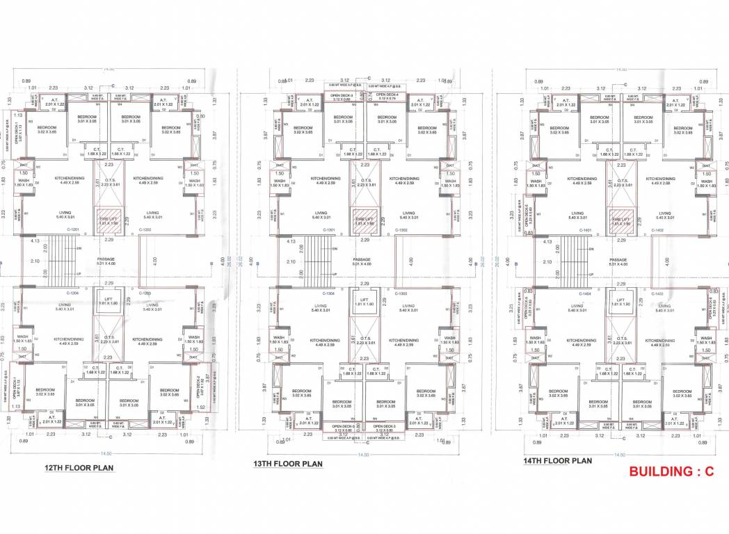  nilgiri heights Block C Cluster Plan from 12th to 14th Floor