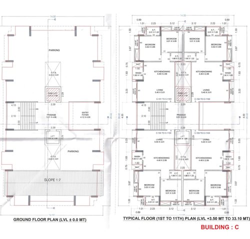 Block C Cluster Plan from ground to 11th Floor nilgiri-heights Block C Cluster Plan from ground to 11th Floor