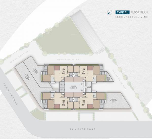  sudarshan-saket Sudarshan Saket Cluster Plan for Typical Floor