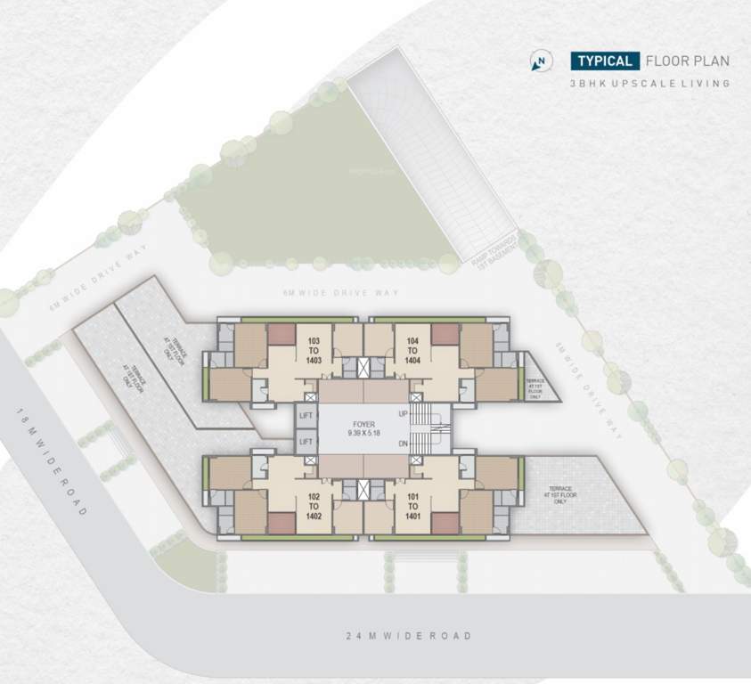  sudarshan saket Sudarshan Saket Cluster Plan for Typical Floor