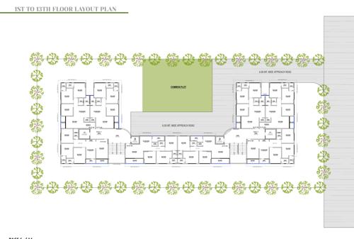  crown-gold Block A And B Cluster Plan from 1st to 13th Floor
