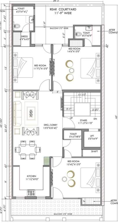 ghar pearl floors 1890 sq ft Ghar Pearl Floors 1890 Sq Ft Cluster Plan For Typical Floor Plan