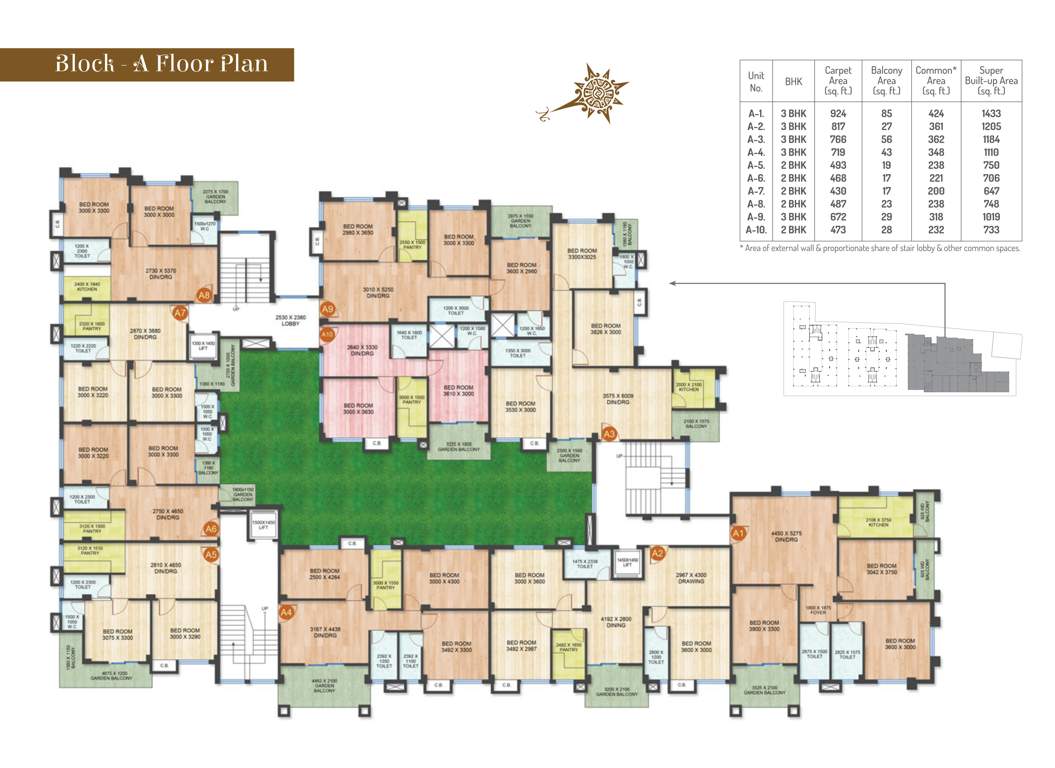  rajmahal Block A Cluster Plan from 1st to 4th Floor