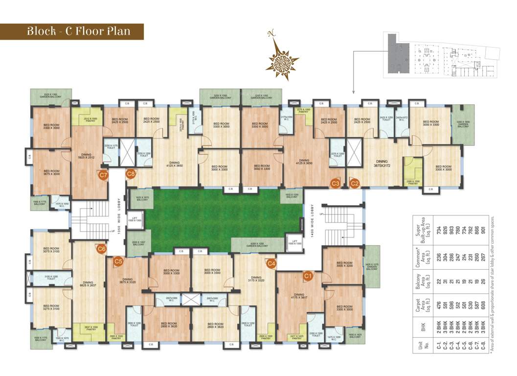  rajmahal Block C Cluster Plan from 1st to 4th Floor