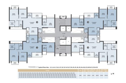 Tower 4 Cluster Plan from 2nd to 33th Floor flamante-by-vtp-luxe-phase-1 Tower 4 Cluster Plan from 2nd to 33th Floor