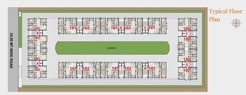 abode Block A,B,C,D,E,F,G,H,I & J Basement Cluster Plan from 1st to 13th Floor