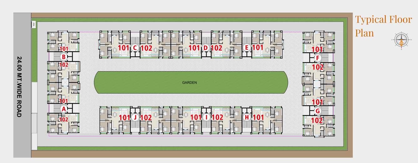  abode Block A,B,C,D,E,F,G,H,I & J Basement Cluster Plan from 1st to 13th Floor