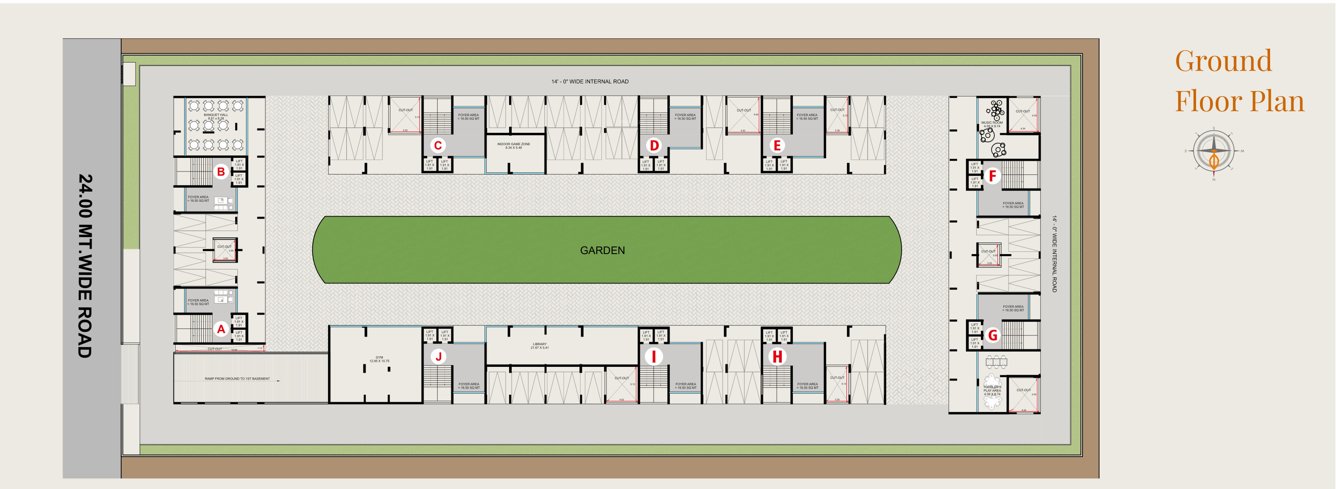  abode Block A,B,C,D,E,F,G,H,I & J Ground Floor Cluster Plan