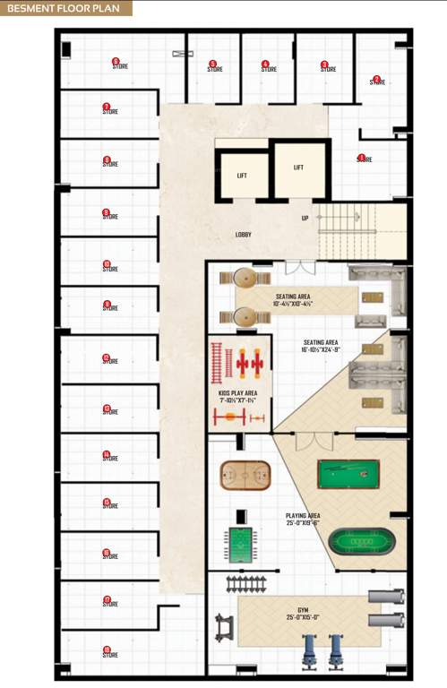  mangal prime Block   1 Cluster Plan for Basement Floor