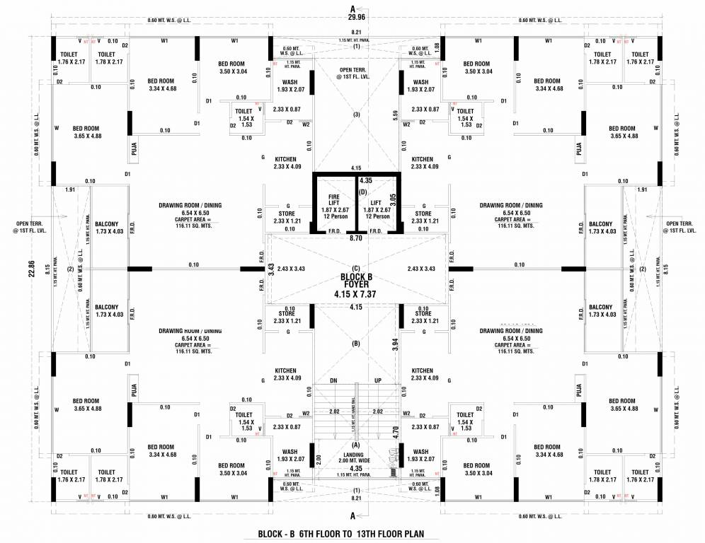  shivay lavis B Cluster Plan From 6th To 10th Floor