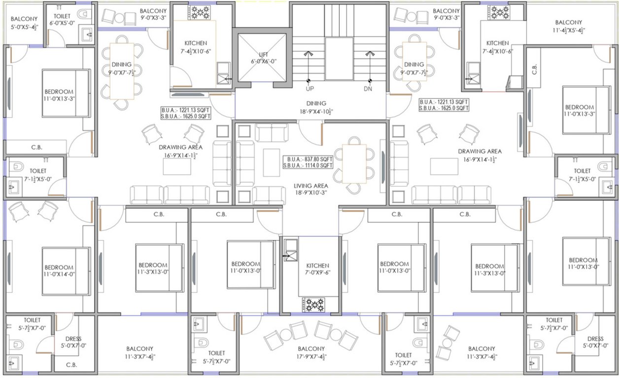  rangoli heights Rangoli Heights Cluster Plan from 1st to 5th Floor