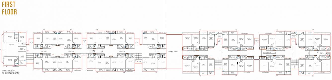  dignity iii A, B First Floor Cluster Plan