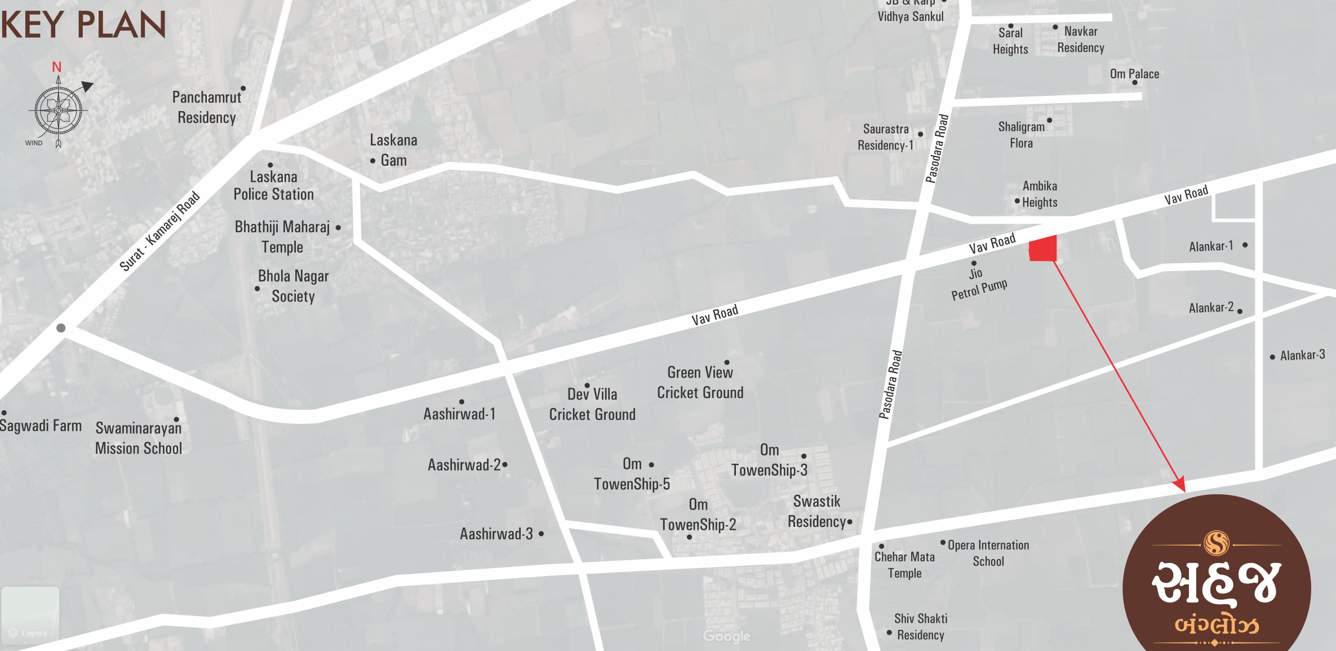  sahaj bunglows Location Plan