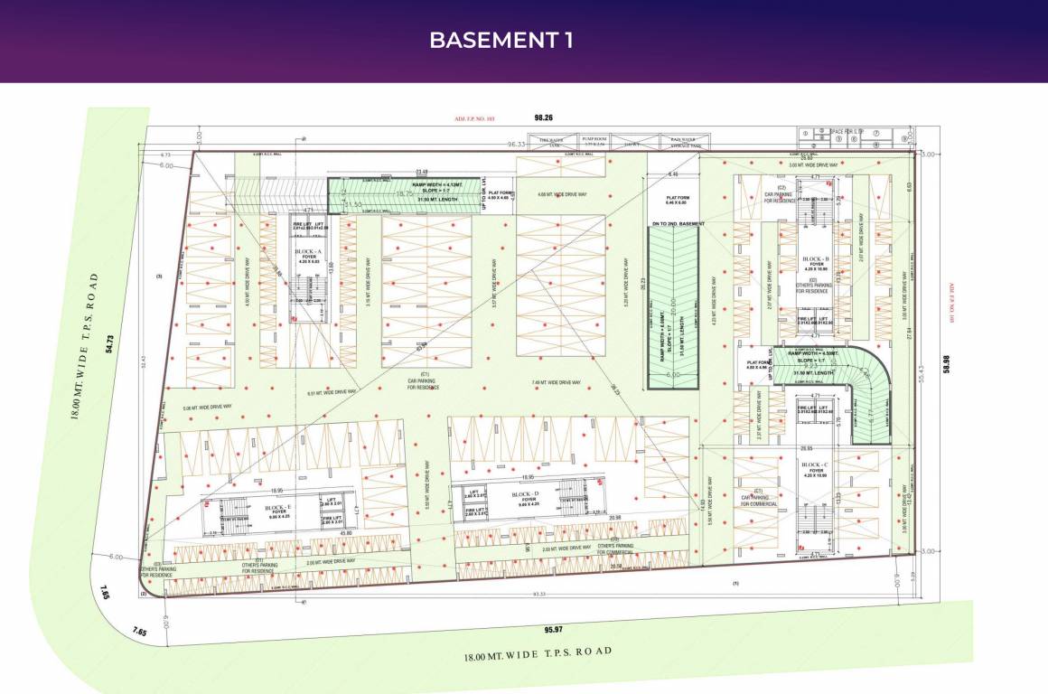  vivaan orbit Block A,B,C,D & E Basement1 Floor Cluster Plan