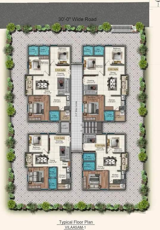  vilaasam 1 and 2 Block A Cluster Plan from 1st to 5th Floor