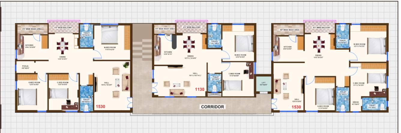  valencia Valencia Cluster Plan from 1st to 5th Floor