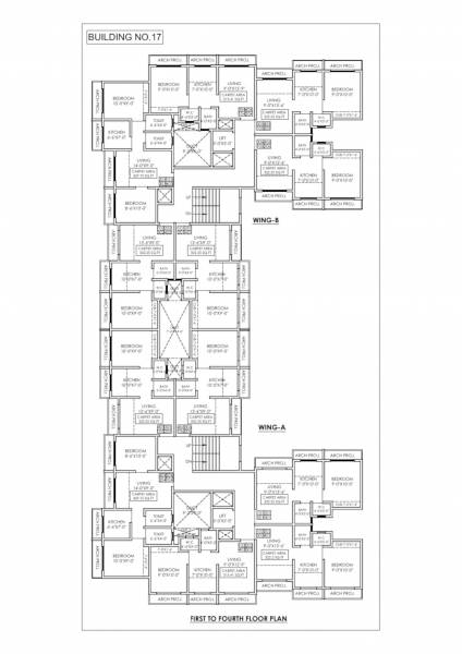  residency-3 Building No 17 Wing A Cluster Plan
