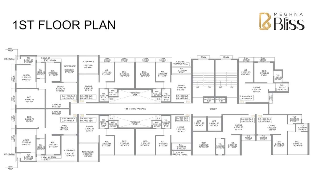  bliss Bliss Cluster Plan for 1st Floor